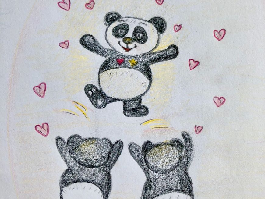 Panda blij